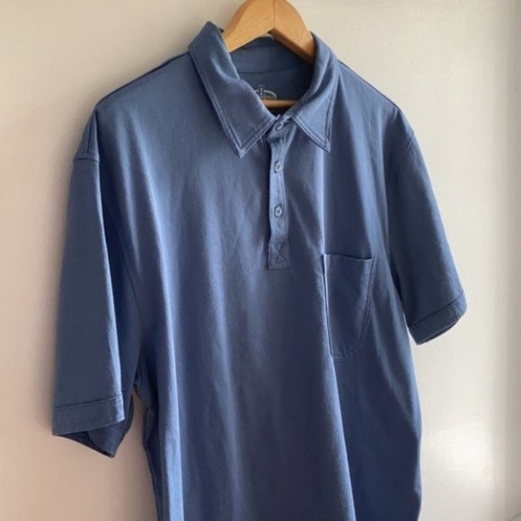 Champions Tour Men Blue Solid Button Short Sleeve Golf Polo Shirt Size Large - Picture 2 of 12